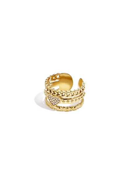 Bague imposante cœur