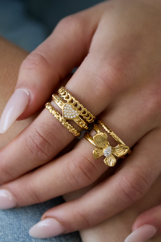 Bague imposante cœur