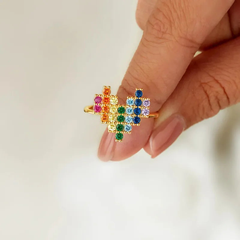 Bague Cœur Mosaïque