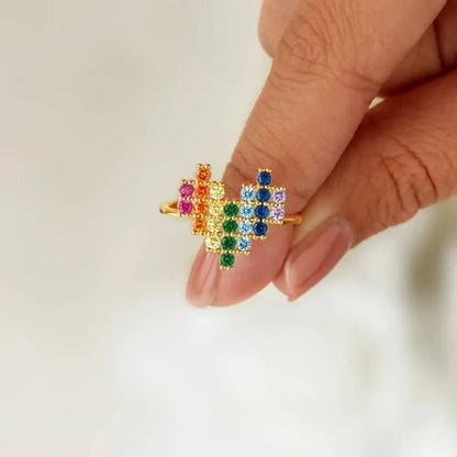 Bague Cœur Mosaïque