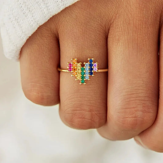 Bague Cœur Mosaïque