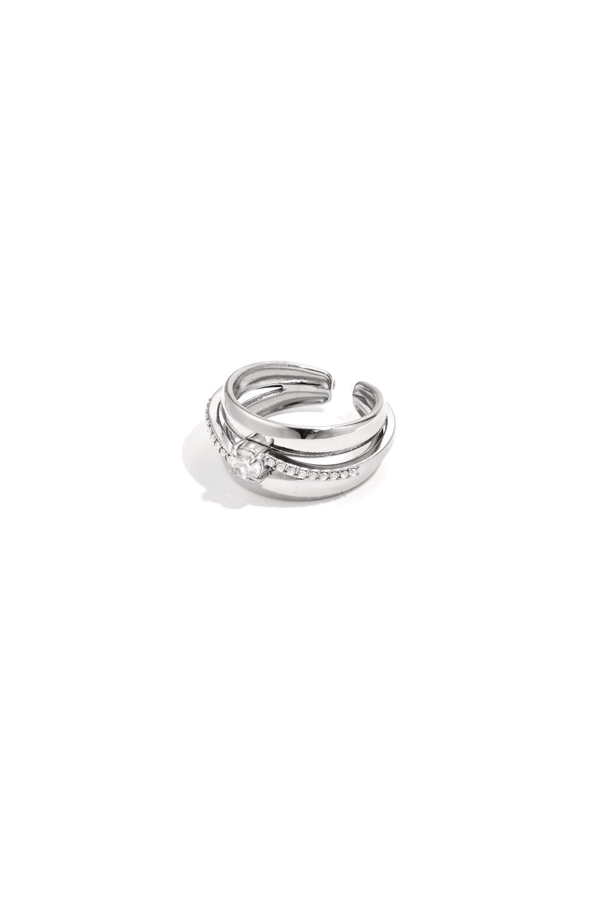 Bague à rangs ornée 