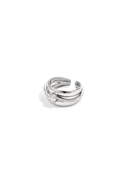 Bague à rangs ornée 