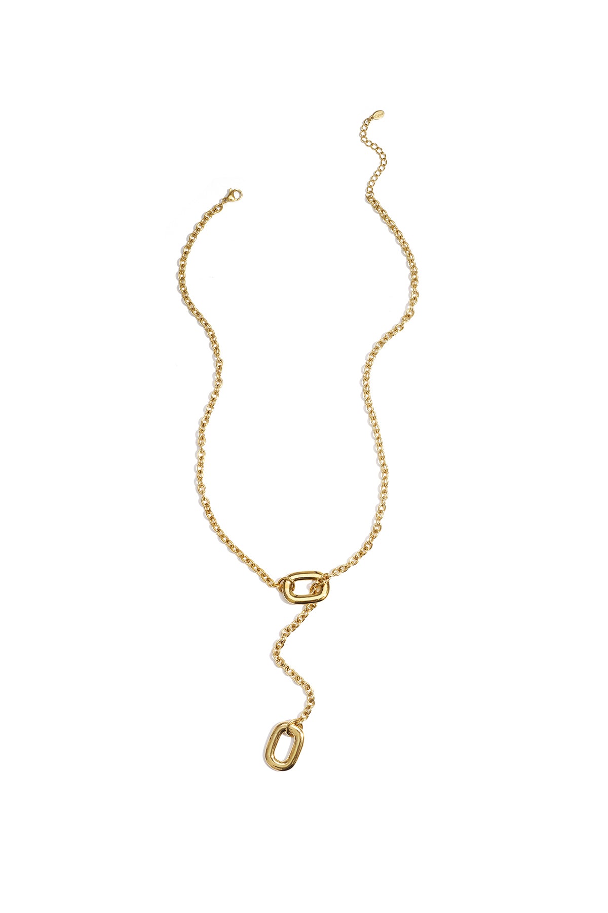 Collier en forme de Y avec extrémités ovales