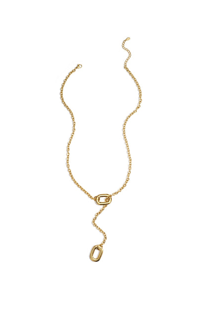 Collier en forme de Y avec extrémités ovales