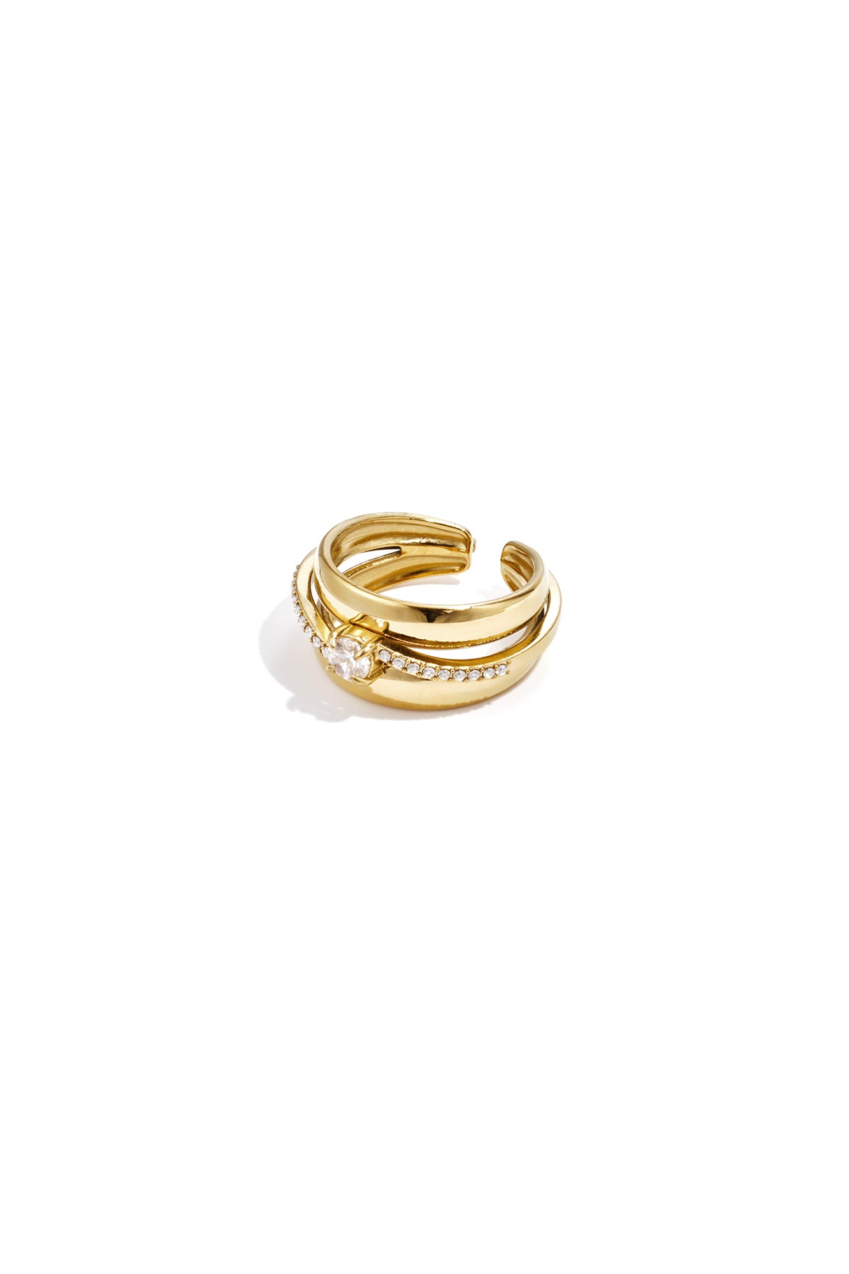 Bague à rangs ornée 